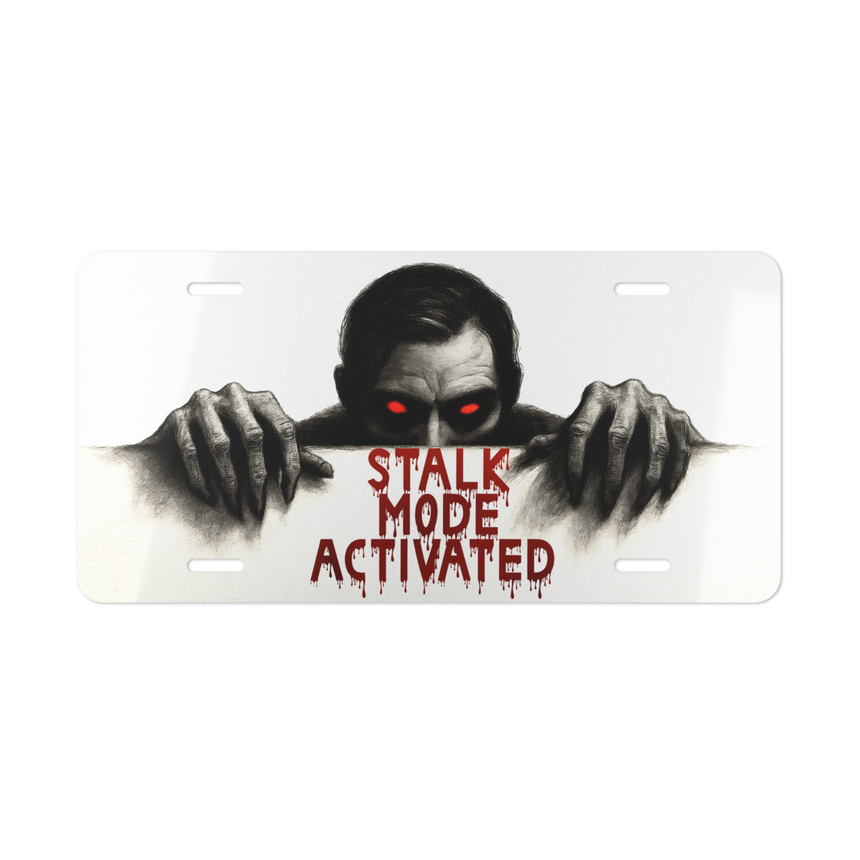 Scary Halloween Gift | Creepy Stalk Mode License Plate | Spooky Auto Front Tag - Beyond Lines