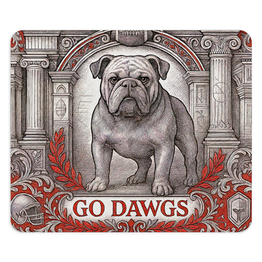 Georgia Bulldogs Mouse Pad 9.5"x8" – Go Dawgs Neo-Classical UGA Desk Mat Fan Gif