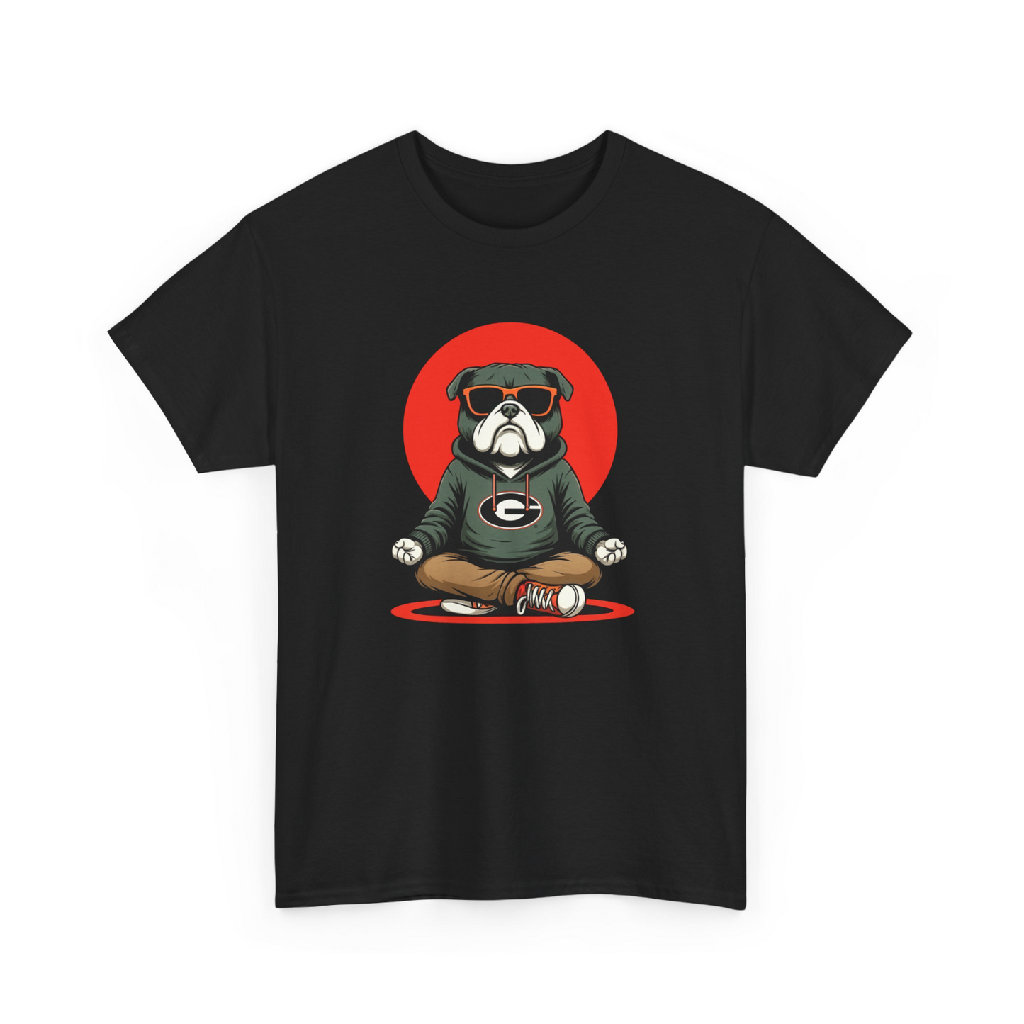 Meditating Bulldog Black Essential T Shirt Funny Graphic Print