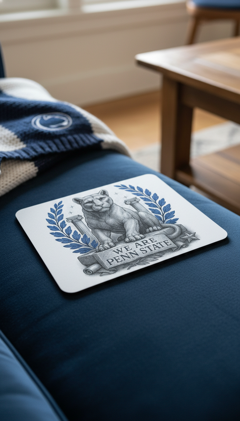 College Spirit Nittany Fan Mouse Pad Neoprene Non-Slip Base, 9.5x8 Nittany Lion