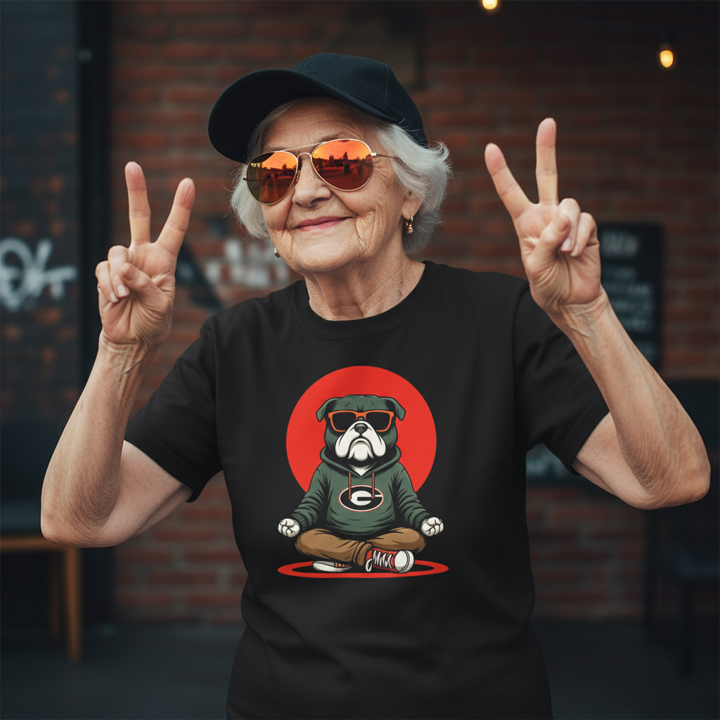 Meditating Bulldog Black Essential T Shirt Funny Graphic Print