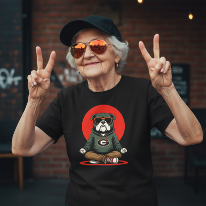 Meditating Bulldog Black Essential T Shirt Funny Graphic Print