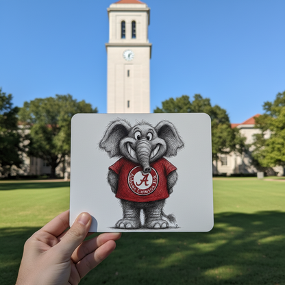 Alabama Crimson Tide Line Art Mouse Pad – 9.5"x8" Waterproof | Roll Tide Gift