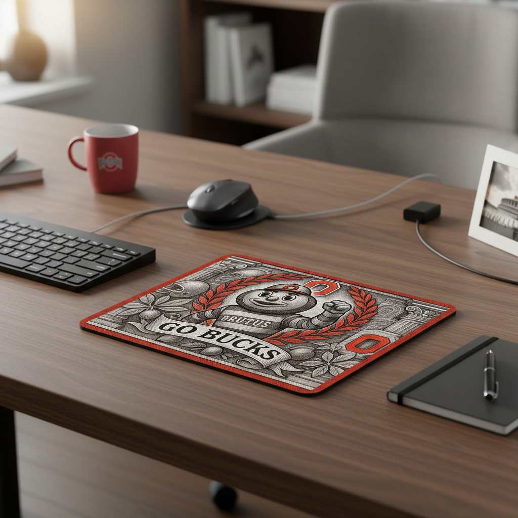 Ohio Buckeyes Mouse Pad 9.5"x8" | Go Buckeyes Desk Mat | Waterproof and Smoth