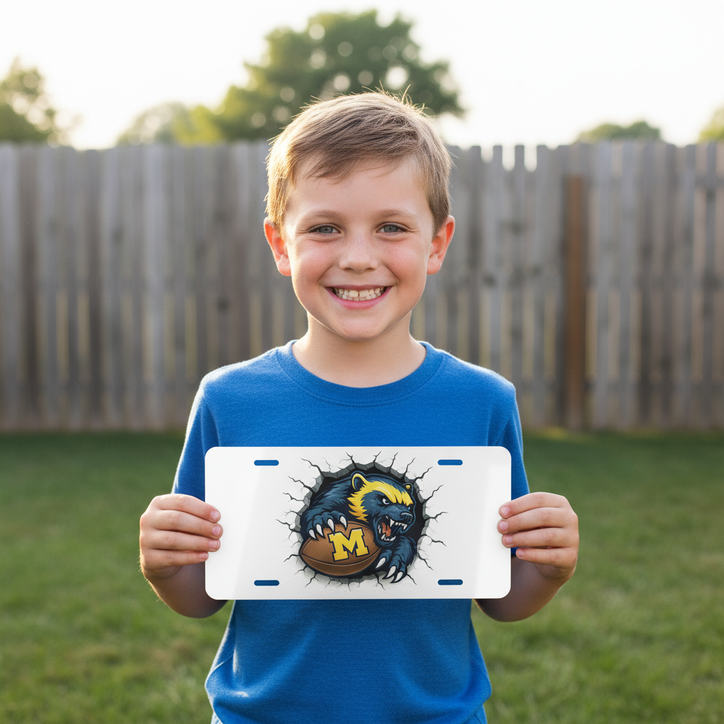 Michigan Wolverines License Plate 6x12 Car Tag | Metal Front Plate for Fans