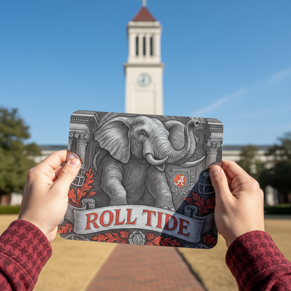 Roll Tide Mouse Pad 9.5"x8" • Crimson & Gray Desk Mat • Non-Slip Gaming Gift