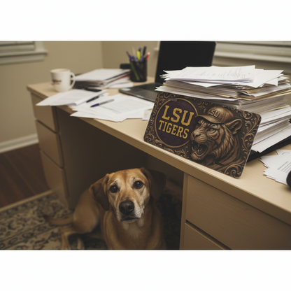 LSU Tigers License Plate 6"x12" Car Tag | Metal Front Plate | Flat (Not 3D)