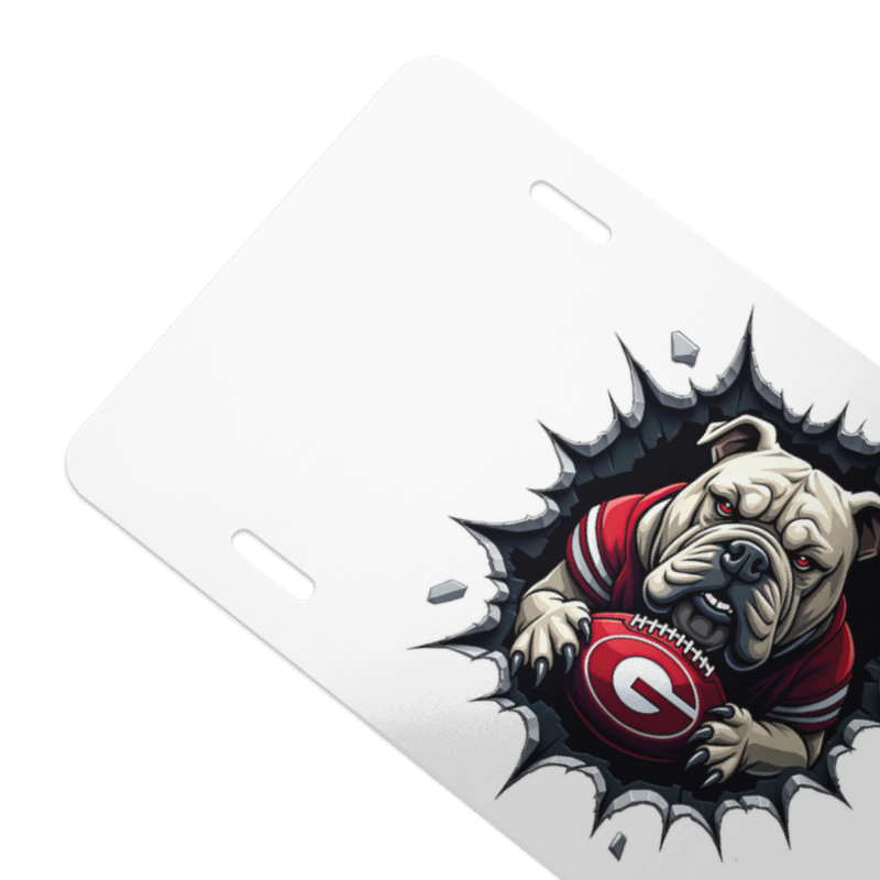Georgia Bulldogs License Plate Tag 6"x12" | 3D Breakthrough UGA Dog Aluminum - Beyond Lines