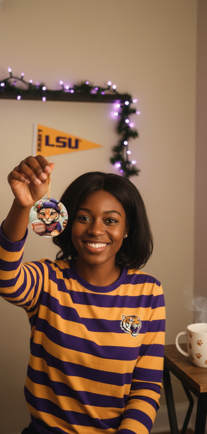 LSU Tigers Christmas Ornament – 3.5" Double‑Sided Christmas Tree Decorations