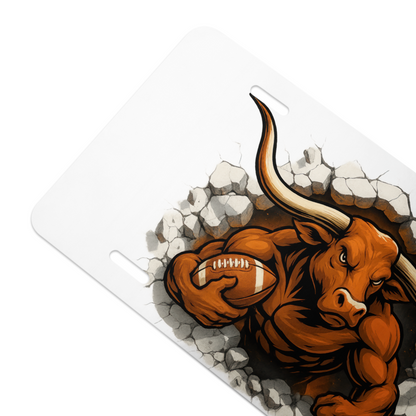 Texas Longhorns License Plate 6"x12" Car Tag | Front Plate for Hook 'em Fans