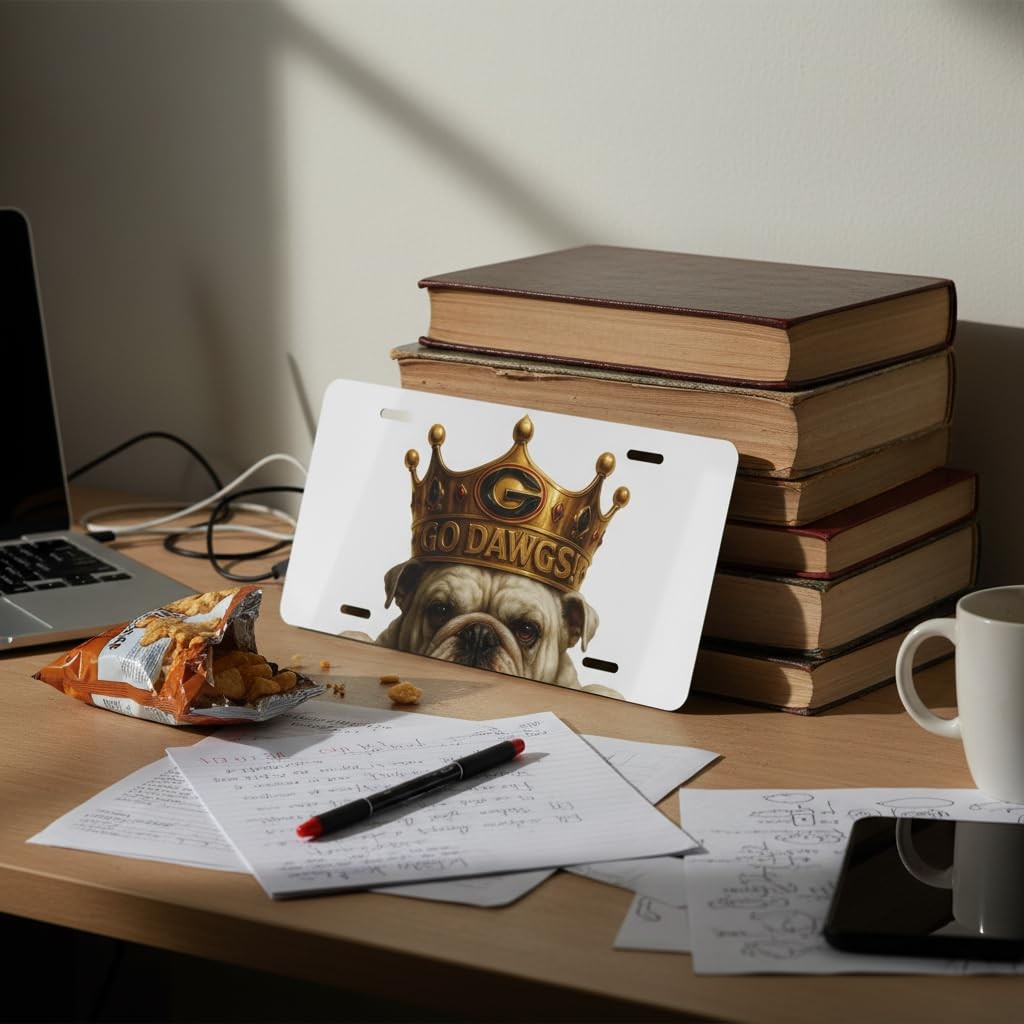 Football Bulldog Fan License Plate | Dawg Dynasty Tag 6"x12" | King UGA Car Tag