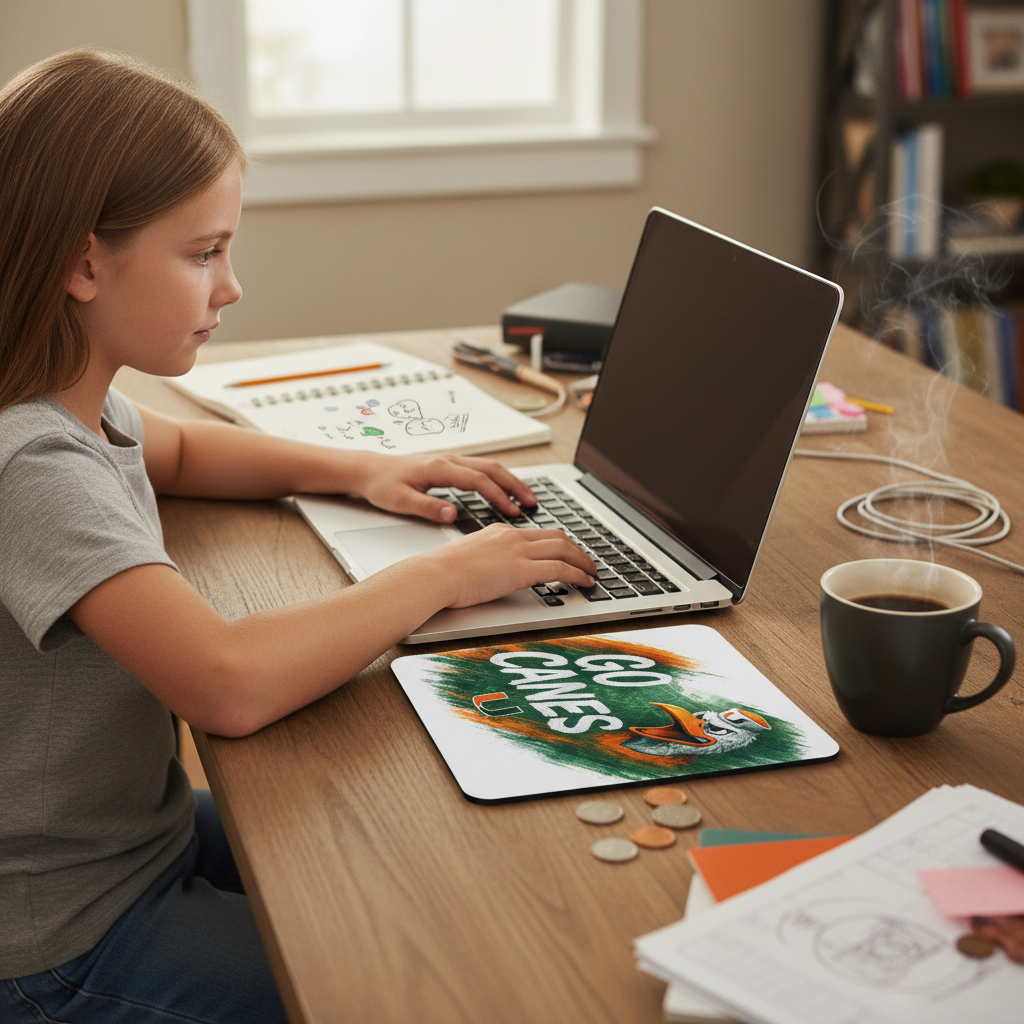 Miami Hurricanes Mouse Pad Sebastian Ibis Go Canes Office Desk Accessory