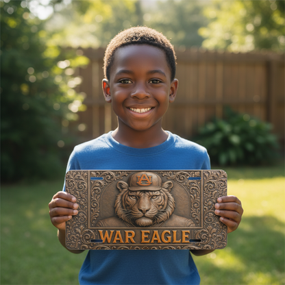 Auburn Tigers License Plate 6"x12" Flat Car Tag | War Eagle Tiger Car Tag