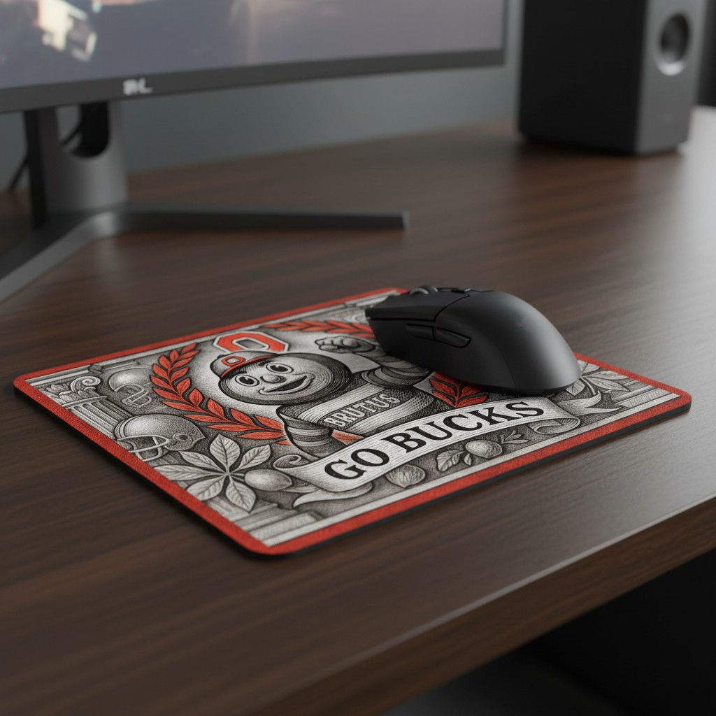 Ohio Buckeyes Mouse Pad 9.5"x8" | Go Buckeyes Desk Mat | Waterproof and Smoth