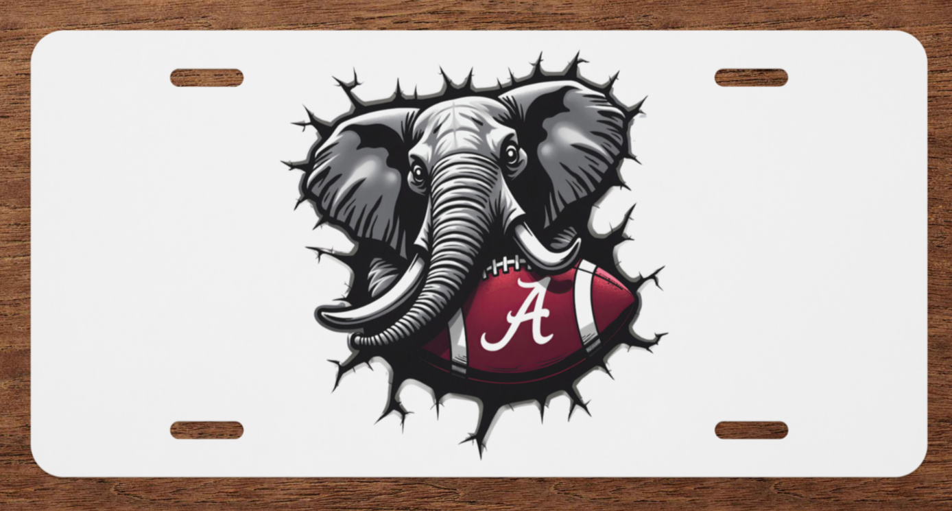 Alabama Crimson Tide Front License Plate | Roll Tide Tag 6"x12" | Big Al Fan