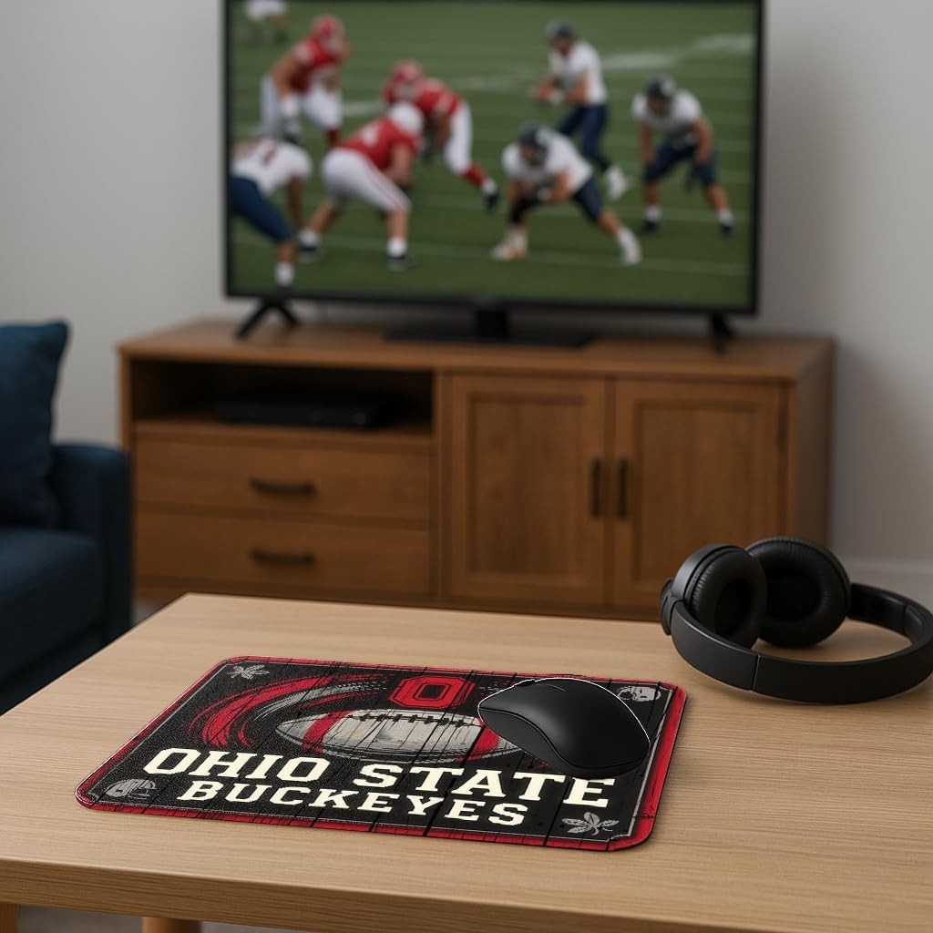 OSU Ohio State Buckeyes Football Non-Slip Gaming Mouse Pad 9"x7.5"
