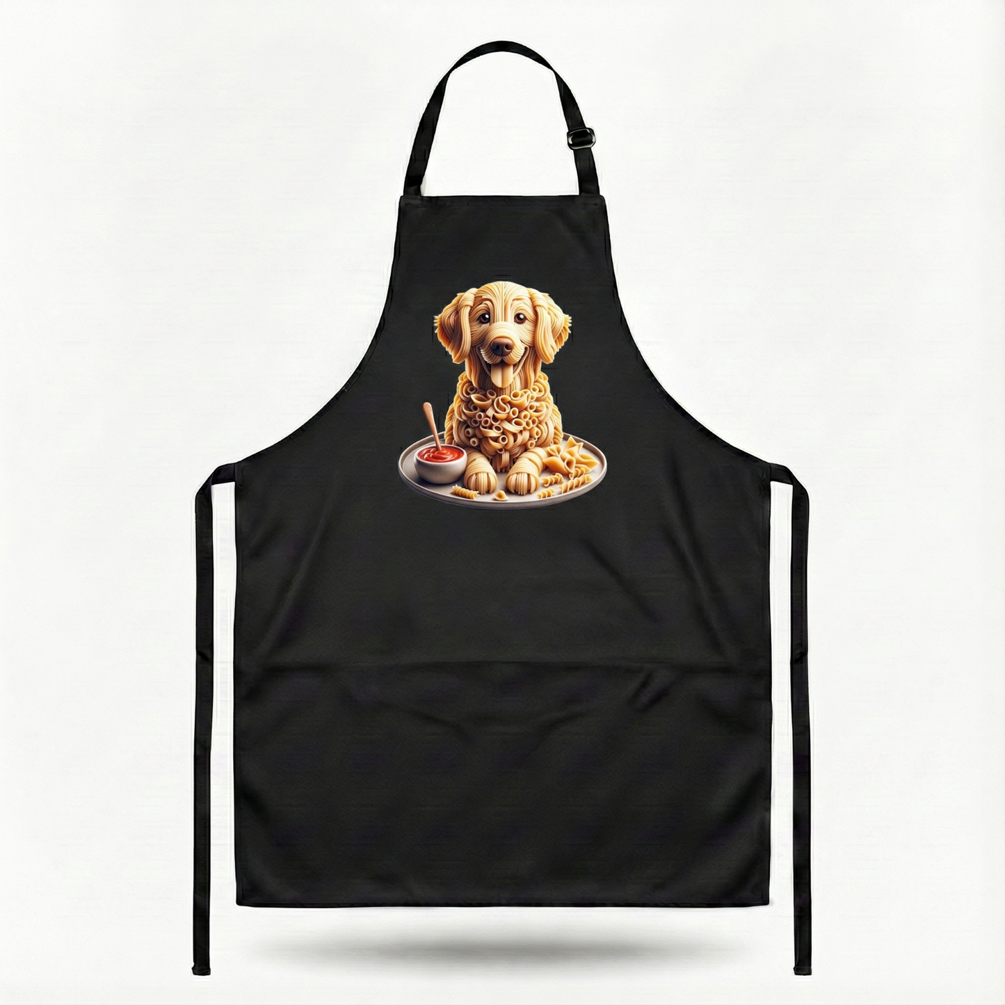 Pasta Animal Chef Apron Black Bib Adjustable Pockets Funny Kitchen Cook Gift