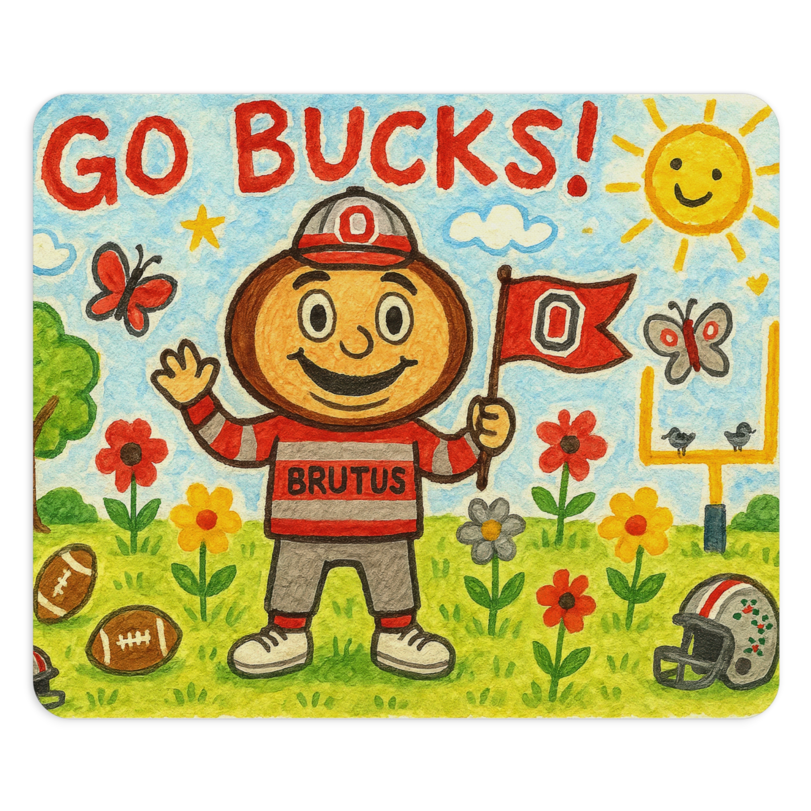 Go Bucks! Fun Kids Mouse Pad for Young Fans - Vibrant Desktop Accessory, 9.5"x8"