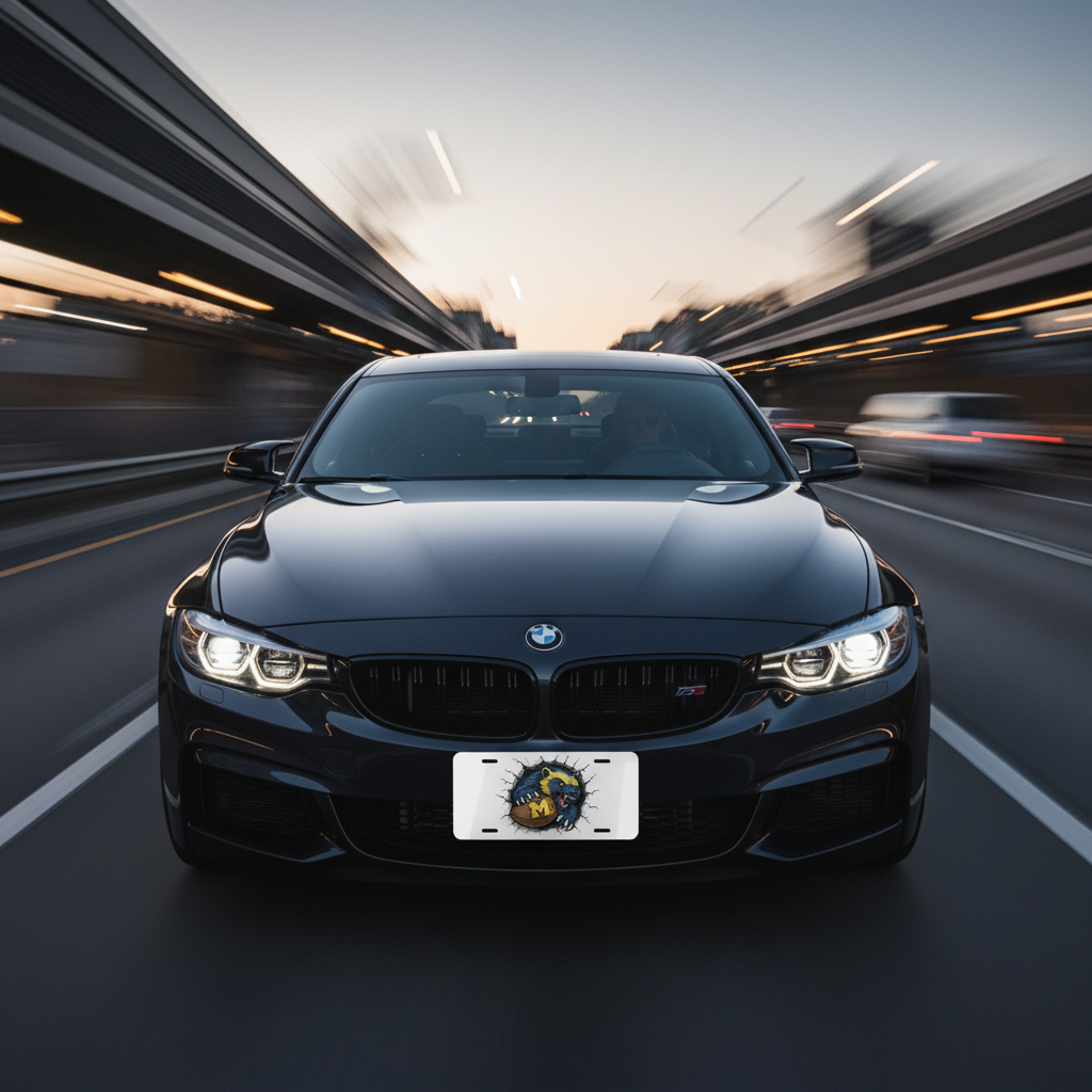 Michigan Wolverines License Plate 6x12 Car Tag | Metal Front Plate for Fans