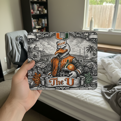 Miami Hurricane 9.5"x8" Mouse Pad Rectangle Non Slip Smooth Surface Gaming Desk