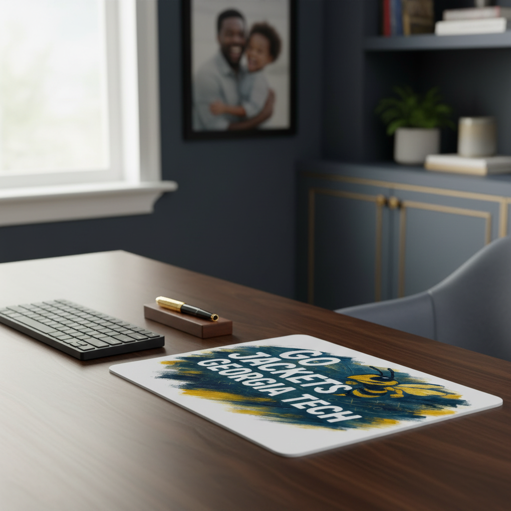 Go Jacks Collegiate Mouse Pad 9.5"x8" THWG Georgia Tech Fan Gift