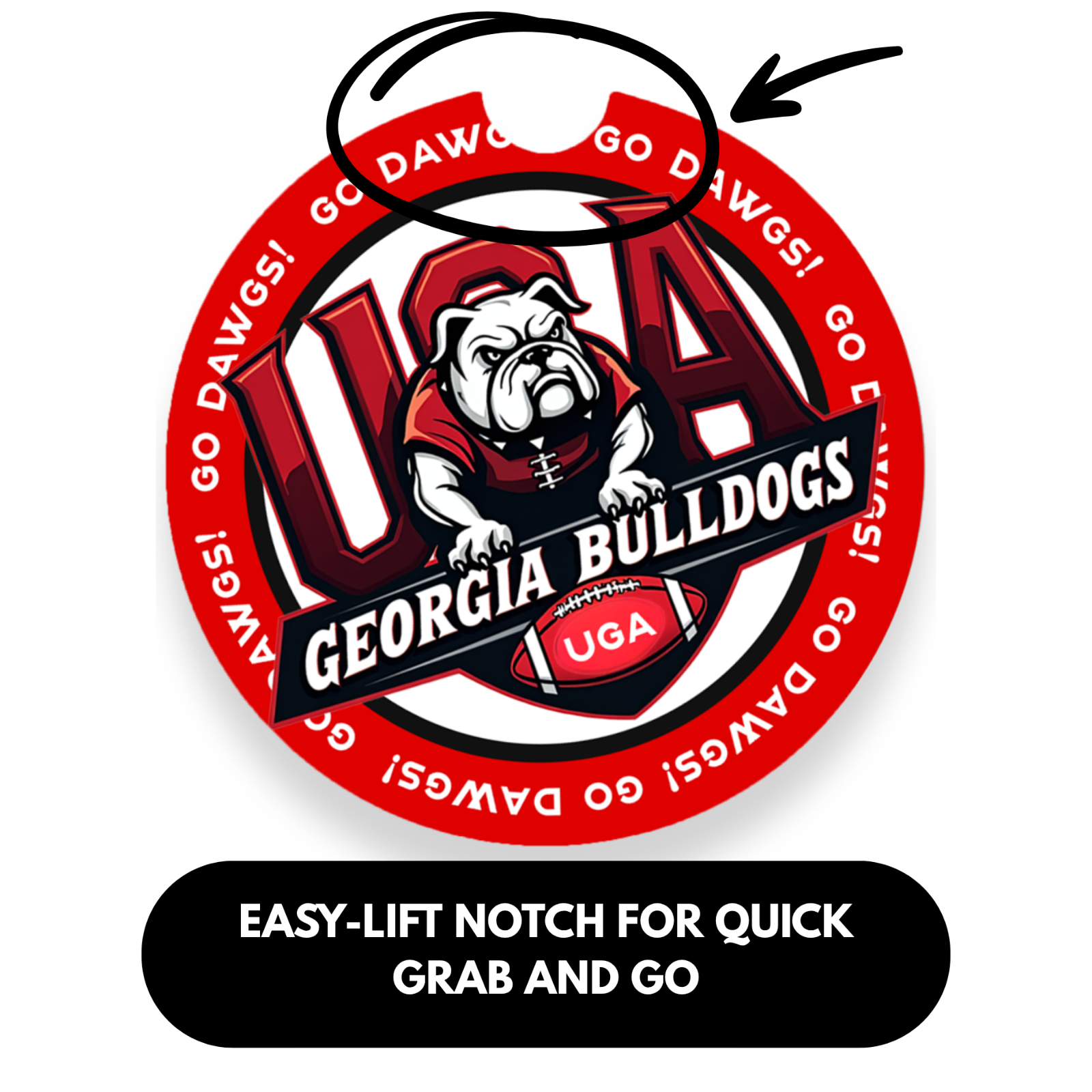 Georgia Bulldogs Auto Coasters – Flexible Rubber Drink Inserts – Go Dawgs Access