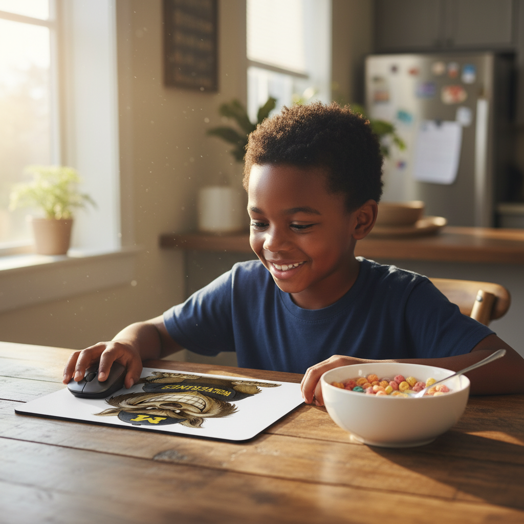 Michigan Wolverines Mouse Pad 9.5"x8" Go Blue Fan Gift - Desk Accessory