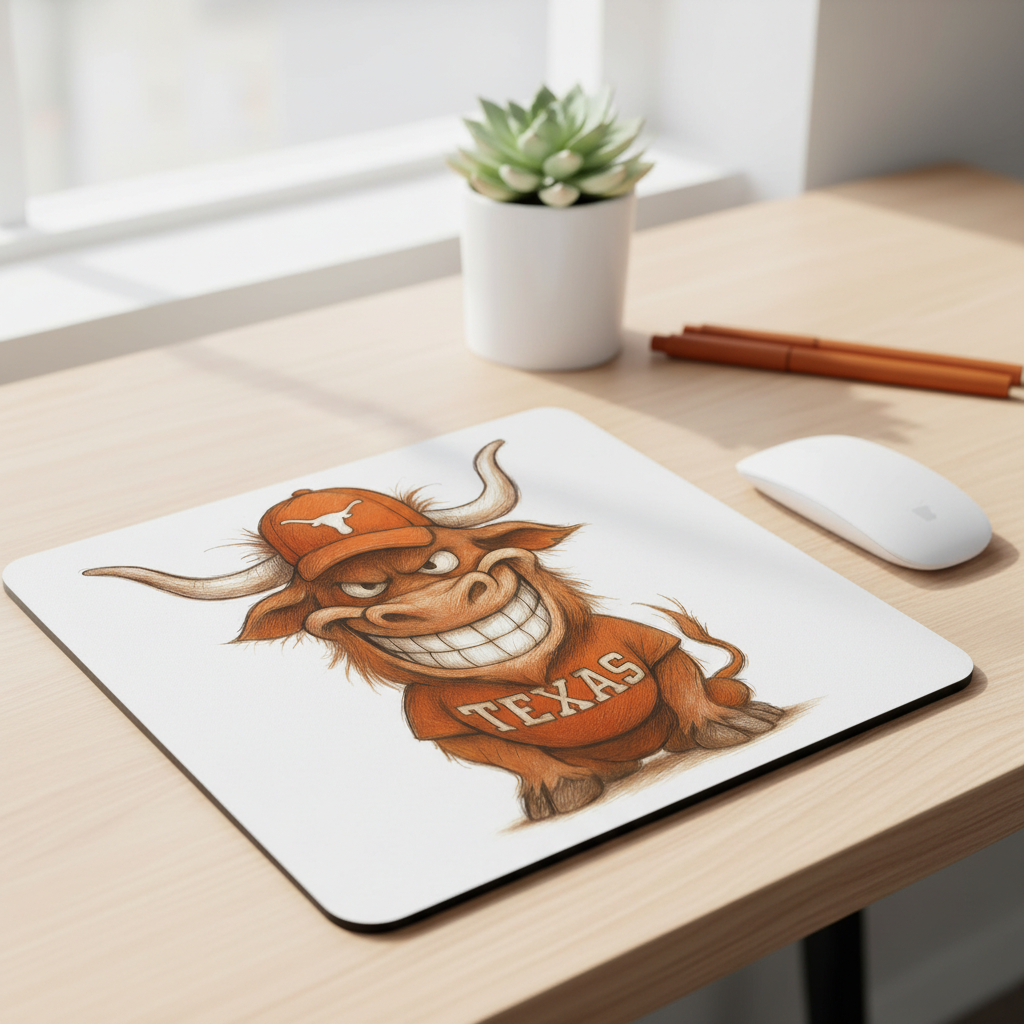 Texas Longhorns Mouse Pad 9.5"x8" Hook 'em Horns Fan Gift - Desk Accessory