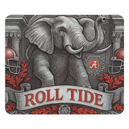 Roll Tide Mouse Pad 9.5"x8" • Crimson & Gray Desk Mat • Non-Slip Gaming Gift