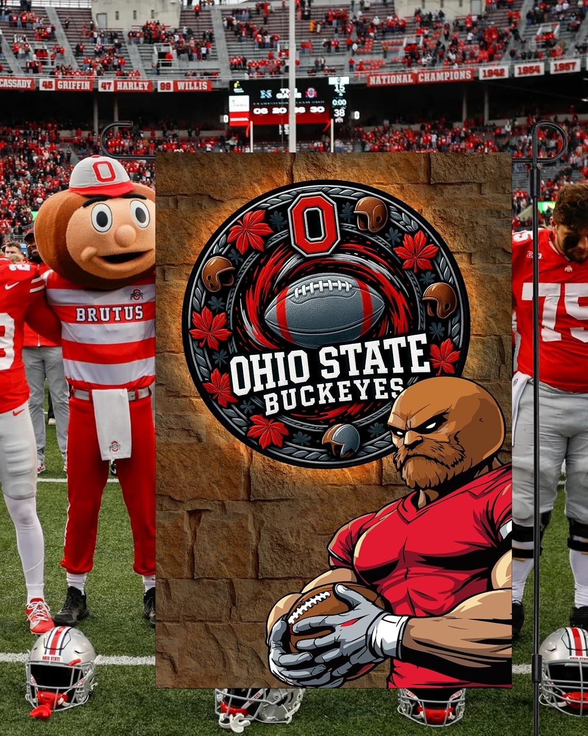 Ohio State Buckeyes Garden Flag 12x18 Double-Sided - NCAA Football Fan Gift