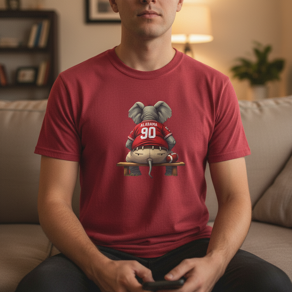 Alabama Football Elephant T-Shirt Roll Tide Game Day Mens Womens Comfort Casual