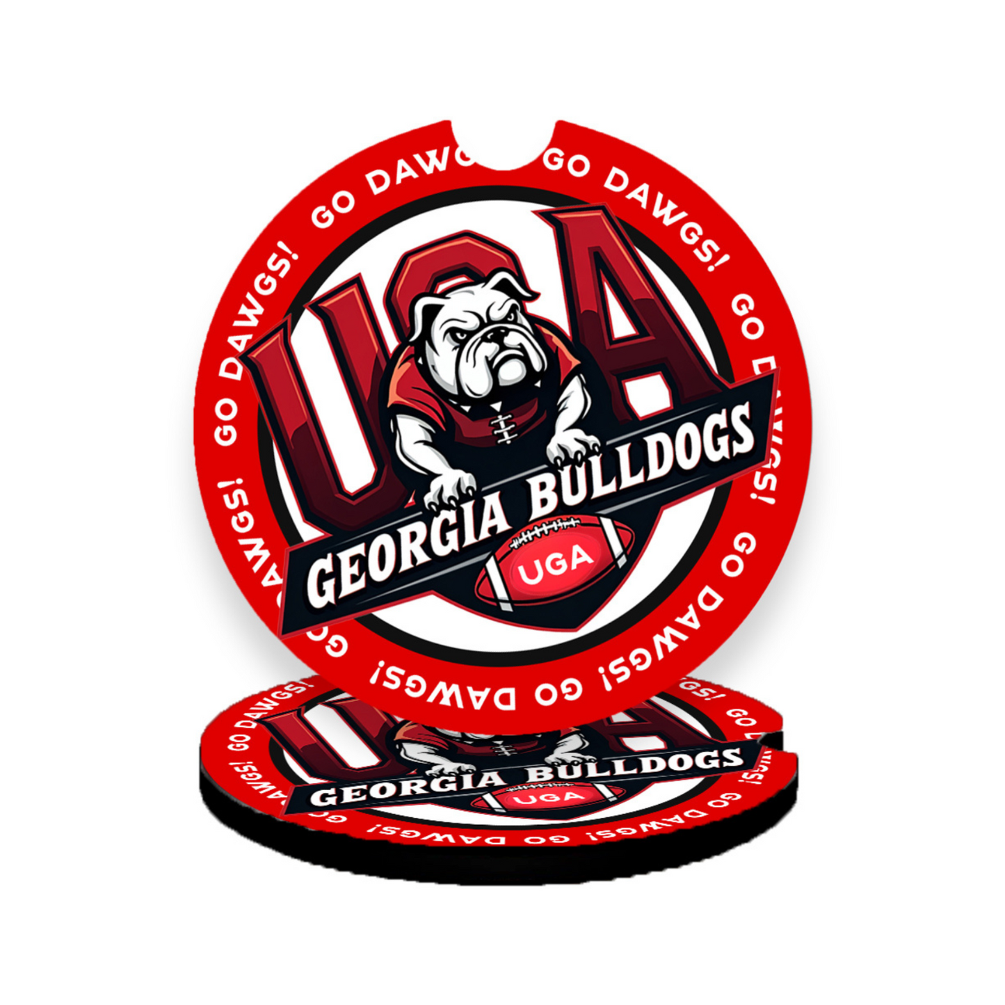 Georgia Bulldogs Auto Coasters – Flexible Rubber Drink Inserts – Go Dawgs Access