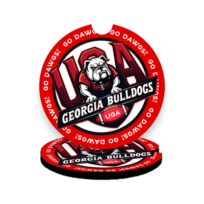 Georgia Bulldogs Auto Coasters – Flexible Rubber Drink Inserts – Go Dawgs Access