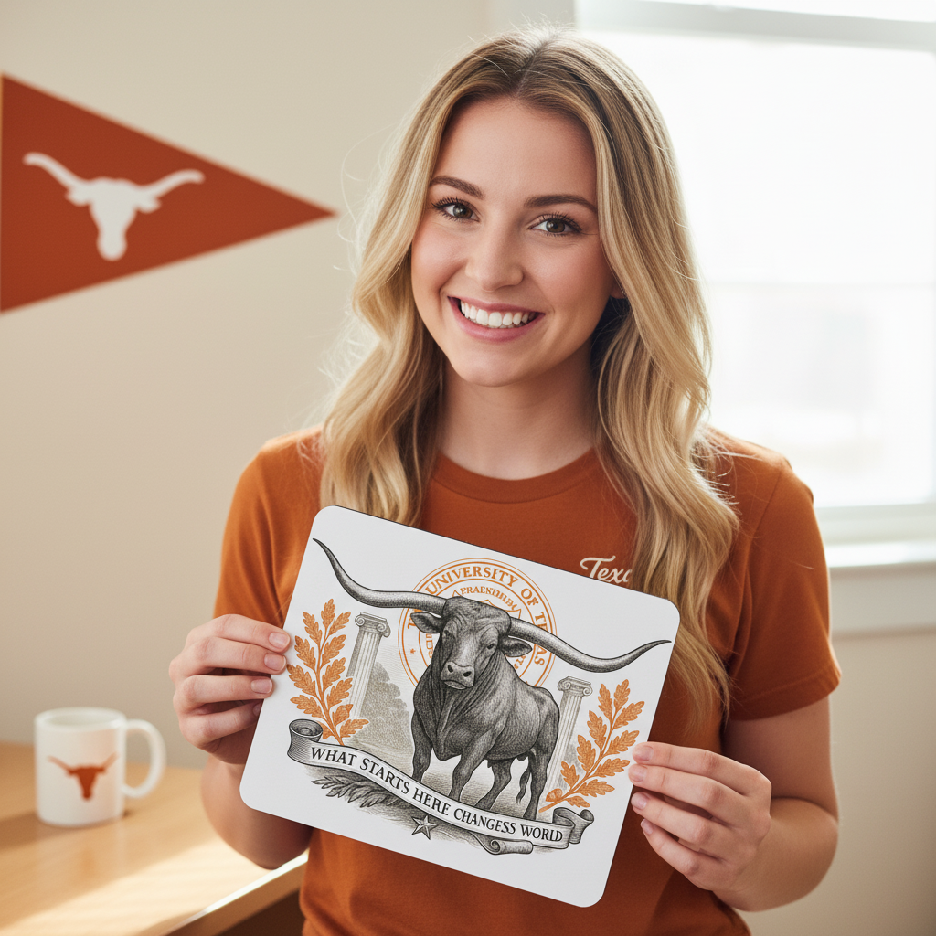 Texas Austin Mouse Pad 9.5"x8" Longhorn Collegiate Fan Gift - Desk Accessory