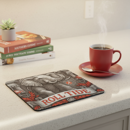 Roll Tide Mouse Pad 9.5"x8" • Crimson & Gray Desk Mat • Non-Slip Gaming Gift