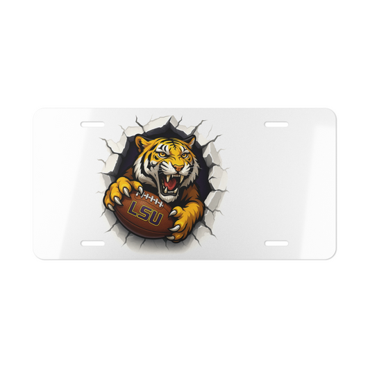 LSU Tigers License Plate 6"x12" Aluminum Car Tag | Metal Front Plate for Fans