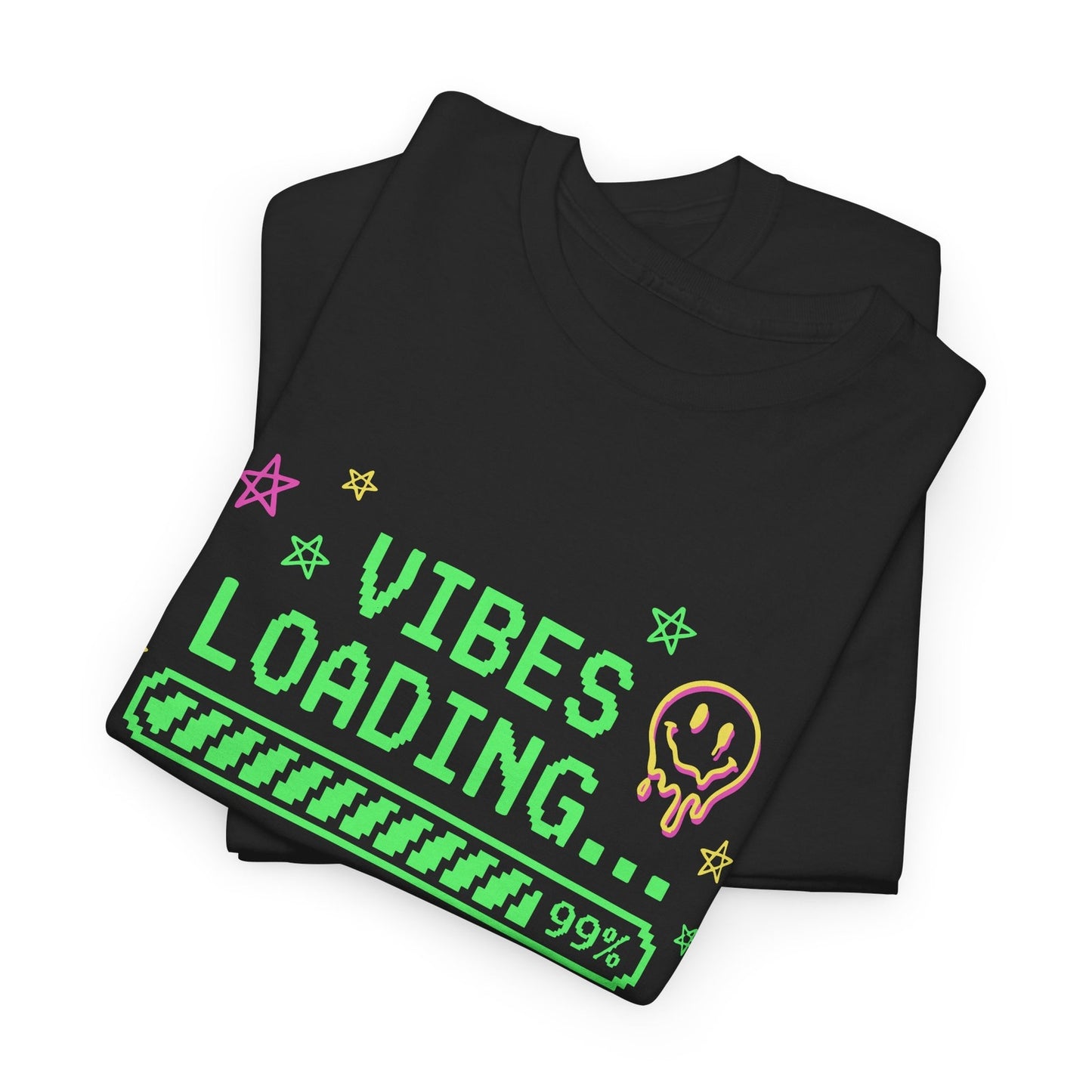 Vibes Loading T-Shirt Pixel Art Tee Funny Meme Shirt Teen Graphic Top - Beyond Lines