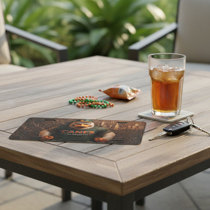 Miami Hurricanes Sebastian t 6"x12" Aluminum Car Tag | Flat Front Plate for