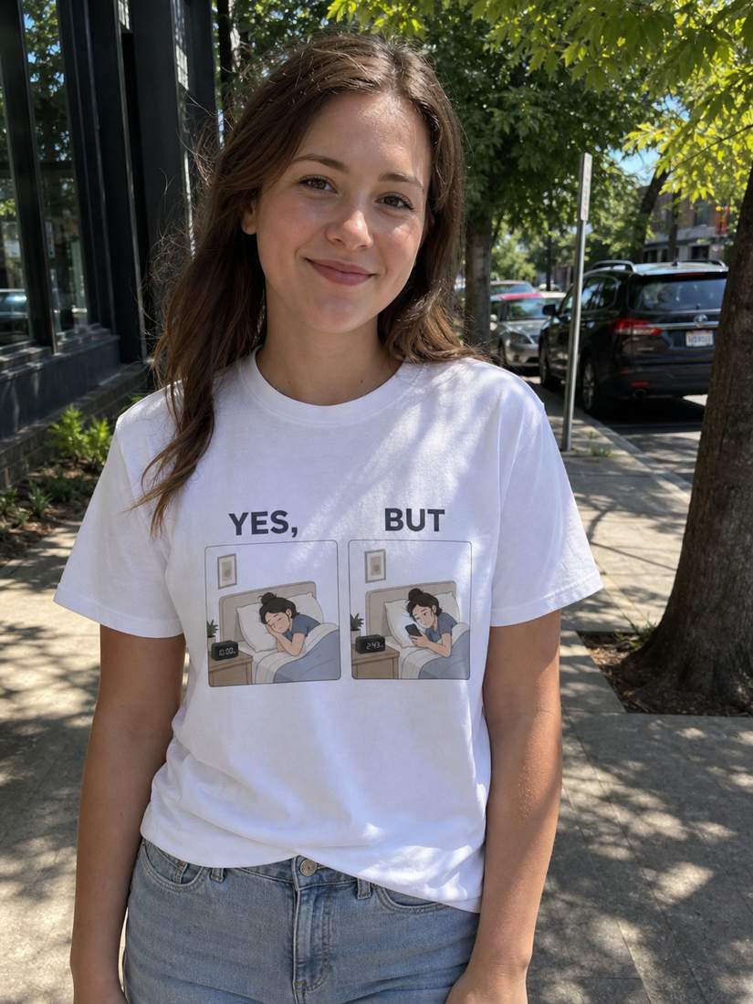 Funny Late Night Phone Scrolling Graphic T Shirt
