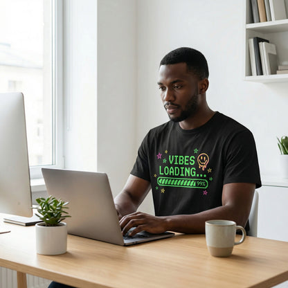 Vibes Loading T-Shirt Pixel Art Tee Funny Meme Shirt Teen Graphic Top - Beyond Lines