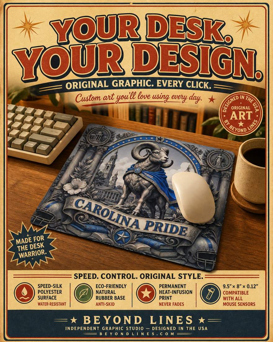 Carolina Pride Ram Mouse Pad for Desk and Office