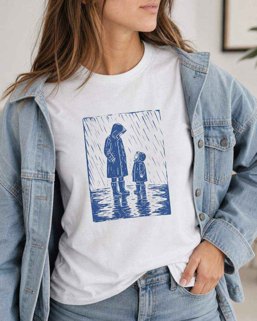 Rain Scene Graphic T Shirt in 100% US Cotton Unisex