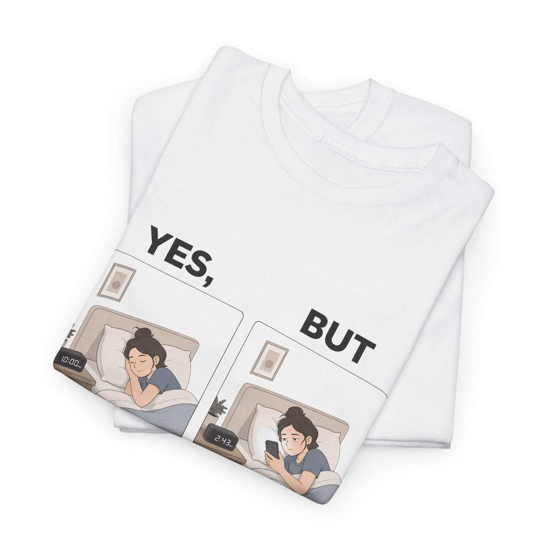 Funny Late Night Phone Scrolling Graphic T Shirt