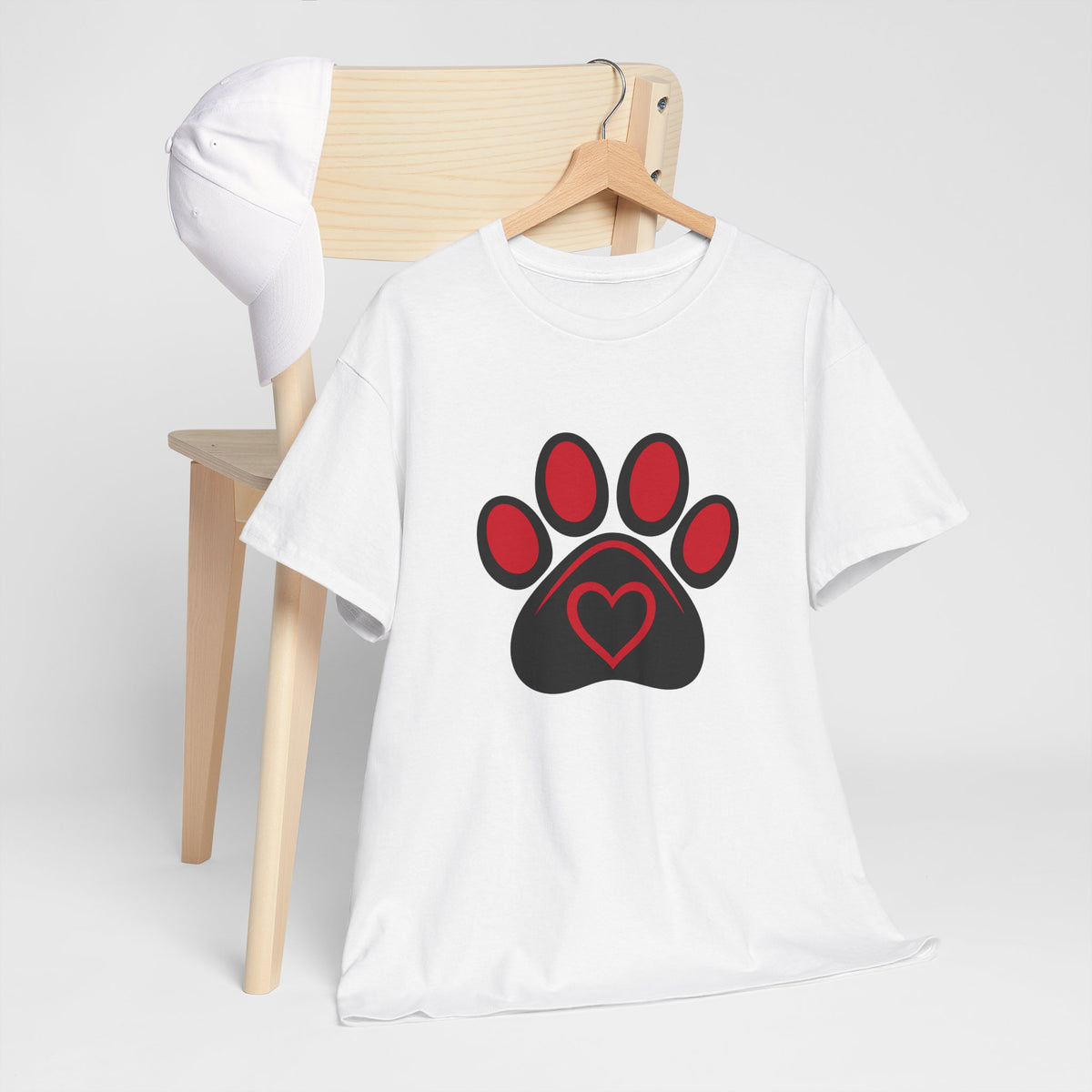 Dog Paw Print Heart T-Shirt - A Simple Tee for Pet Lovers - Beyond Lines