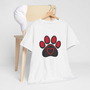 Dog Paw Print Heart T-Shirt - A Simple Tee for Pet Lovers - Beyond Lines