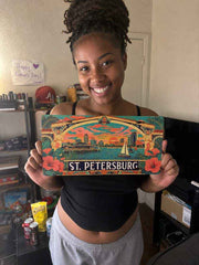St Petersburg Florida Retro Coastal Aluminum Car Tag