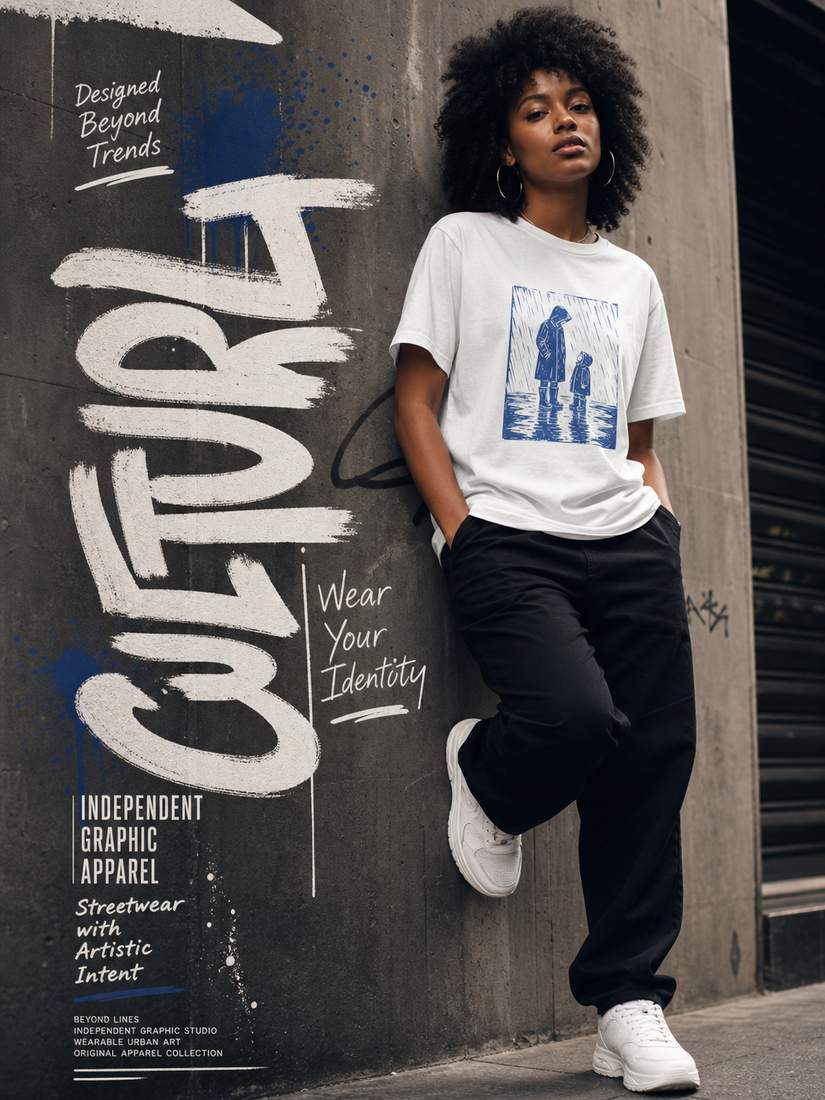 Rain Scene Graphic T Shirt in 100% US Cotton Unisex