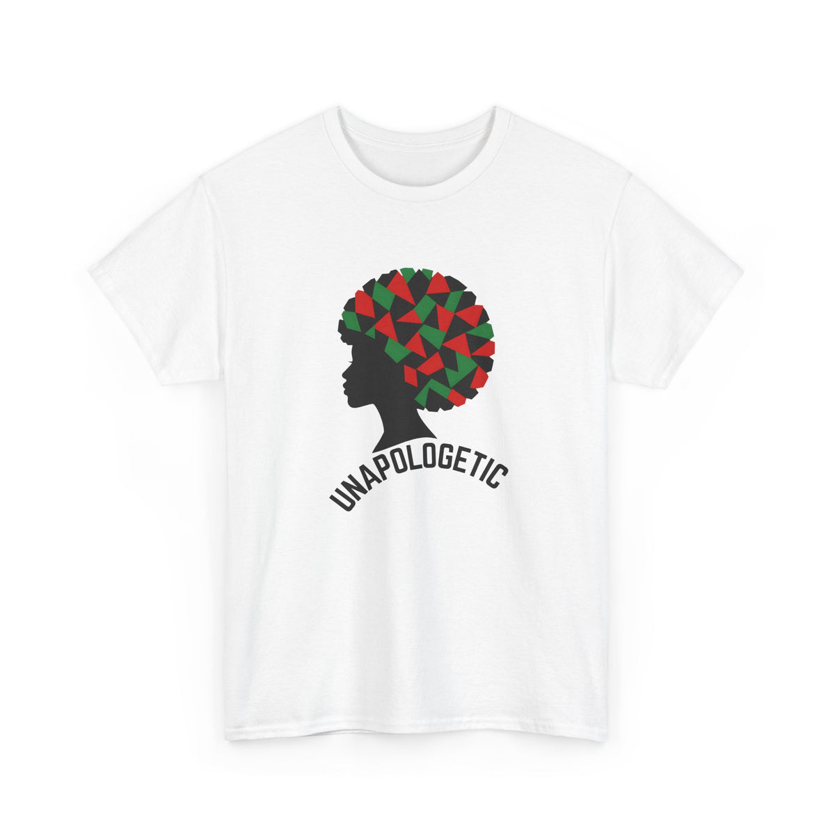 Unapologetic Afro Silhouette T-Shirt Pan-African Geometric Print White - Beyond Lines