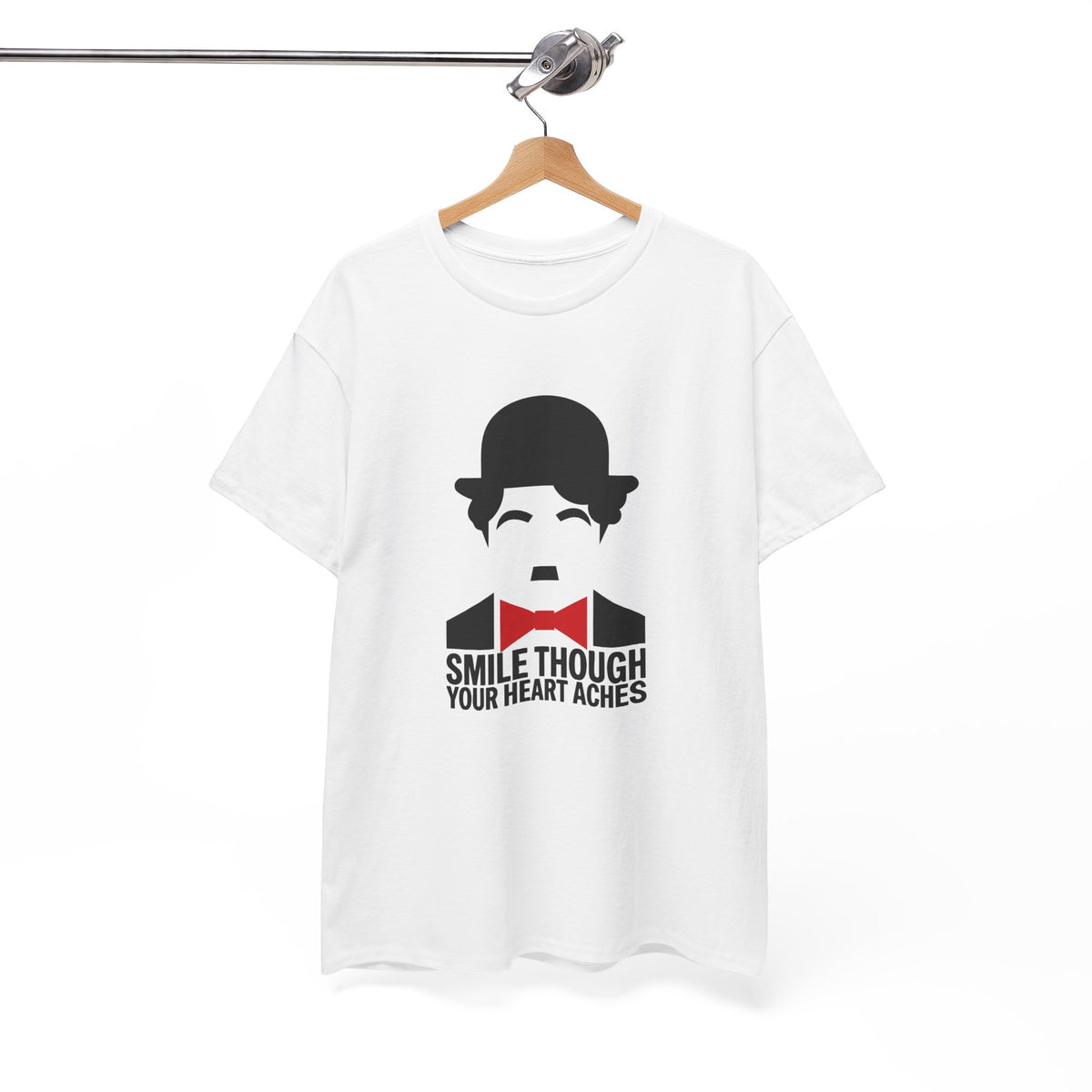 Charlie Chaplin T-Shirt Smile Quote Graphic Tee Minimalist Film Icon Top White - Beyond Lines