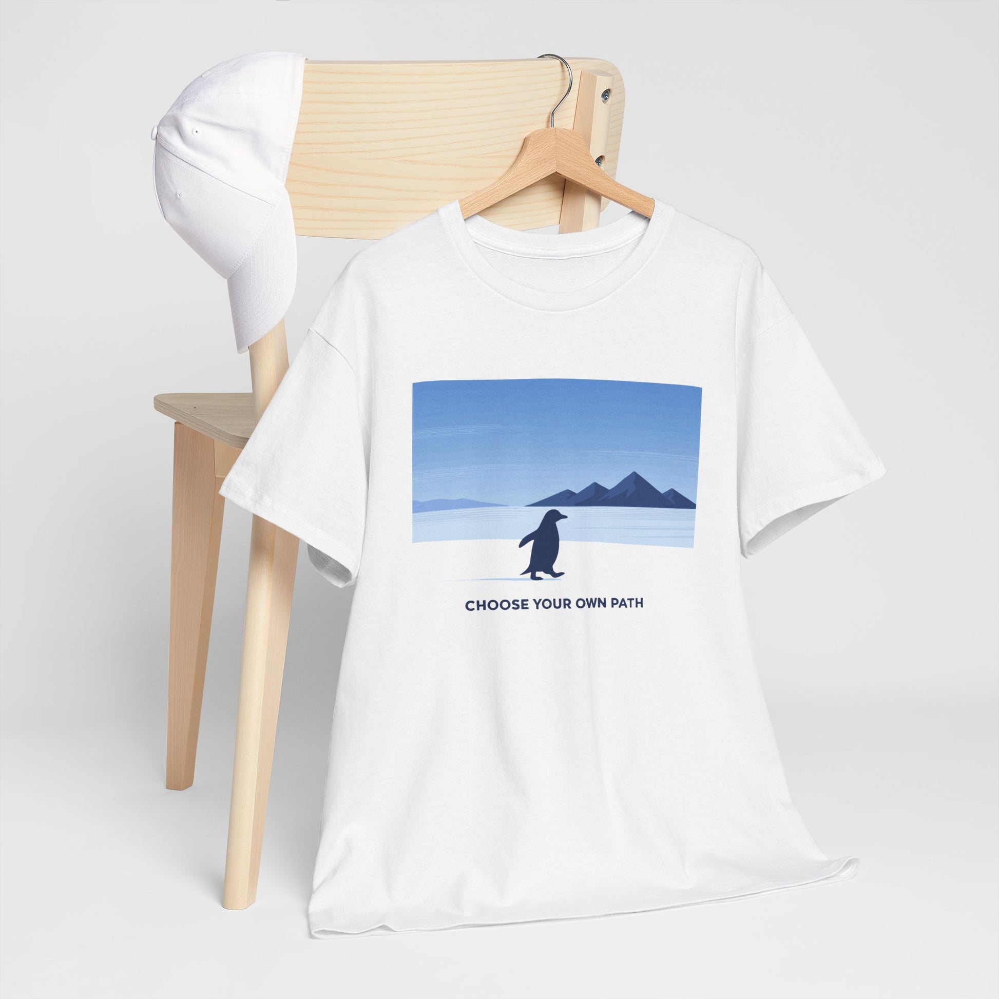 Choose Your Own Path Penguin T-Shirt - Inspirational Nature Graphic Tee - Beyond Lines